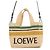 Loewe Font Tote Small Raphia Leder Tasche Mehrfarben Beige