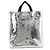 Borsa Tote Prada argento in tela e pelle
