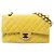 Borsa a tracolla Chanel Yellow Matelassé Double Flap Giallo