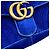 Borsa Gucci GG Marmont Chevron in Velluto Blu - vista 8