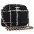 CHANEL Matelasse Chain Shoulder Bag Tweed Black Gold CC Auth 186402M Nero D'oro