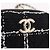 CHANEL Matelasse Chain Shoulder Bag Tweed Black Gold CC Auth 186402M Nero D'oro - vista 18