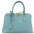 Saffiano Borsa PRADA in pelle Safiano 2way Blu Turchese Oro Auth 187253V D'oro - vista 13