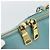 Saffiano Borsa PRADA in pelle Safiano 2way Blu Turchese Oro Auth 187253V D'oro - vista 22