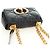 Christian Dior Cannage Caro Chain Pouch Pelle di Agnello Nero Oro Auth 186459SAM D'oro - vista 6
