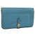 Hermès Portafoglio HERMES Dogon GM in pelle azzurro argento Auth BA13622 Blu chiaro