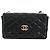 CHANEL Borsa a Spalla Chain Matelasse in Pelle di Agnello Nera e Oro CC Auth 187203SAV Nero D'oro - vista 13