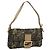 FENDI Zucca Canvas Mamma Baguette Shoulder Bag Black Gold Brown Auth 187451SM Marrone Nero D'oro