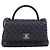 Borsa a mano CHANEL Matelasse Chain Caviar Navy Silver CC 2way ka4899SAM Argento Blu navy - vista 13