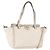 VALENTINO Studs Tote Bag Leder 2way White Gold Auth BA13505 Weiß Golden