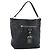 Sac à bandoulière PRADA en cuir noir avec détails argentés Auth 188461A
