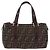 Bolsa de Mão FENDI Zucca Canvas Preto Marrom Auth 189065 - vista 13