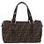 Bolsa de Mão FENDI Zucca Canvas Preto Marrom Auth 189065 - vista 2
