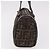 Bolsa de Mão FENDI Zucca Canvas Preto Marrom Auth 189065 - vista 3