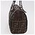 Bolsa de Mão FENDI Zucca Canvas Preto Marrom Auth 189065 - vista 4