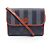 Borsa a Spalla Fendi Pequin Marrone Blu navy