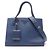 Borsa 2-Way in pelle Saffiano monocromatica Prada Blu