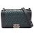 Borsa a tracolla Chanel Boy in pelle intrecciata Verde Blu navy