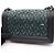 Borsa a tracolla Chanel Boy in pelle intrecciata Verde Blu navy - vista 13