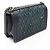 Borsa a tracolla Chanel Boy in pelle intrecciata Verde Blu navy - vista 2