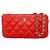 Timeless Portafoglio con catena in agnello rosso Chanel