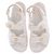 Chanel Sandali "Dad Sandals" in tweed bianco - vista 4