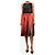 Comme Des Garcons Falda midi de satén roja y gris - talla XS - vista 2