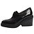 Hermès Schwarze Derby-Absatzschuhe mit breitem Blockabsatz - Größe EU 36