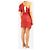 Autre Marque Rotes Mini-Spitzenkleid mit einer Schulter - Größe M - Ansicht 2