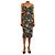 Victoria Beckham Vestido midi com estampa floral preta - tamanho UK 6 Preto