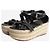 Loewe Black leather platform espadrille sandals - size EU 37 - view 2