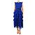 Autre Marque Maxikleid aus blauem Tüll mit Rüschen - Größe UK 8
