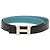 Cintura reversibile Hermès Constance H in pelle Box e Togo nera Blu chiaro