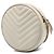 Saint Laurent Round Vinyle Camera Bag Chevron Grain De Poudre Weiß - Ansicht 2