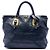 Tote Shopping Convertible Aperto in Pelle di Vitello Morbida Blu Prada Blu navy