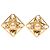 Orecchini a clip Chanel Gold CC placcati oro perle finte a forma di diamante D'oro