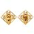 Orecchini a clip Chanel Gold CC placcati oro perle finte a forma di diamante D'oro - vista 2