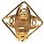 Orecchini a clip Chanel Gold CC placcati oro perle finte a forma di diamante D'oro - vista 3