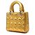 Dior Gold Small Metallic Grained Calfskin Cannage My ABCDior Lady Dior D'oro - vista 2