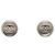Orecchini rotondi Chanel Silver CC in resina e ottone con chiusura a perno Argento