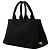 Tote in tela canapa nera con logo Prada Nero - vista 2