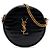 Borsa Camera Round in vinile vernice nero con stampa coccodrillo Saint Laurent