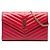 Portafoglio a catena Cassandre in pelle grain de poudre rossa Saint Laurent Rosso