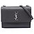 Bolsa transversal Saint Laurent Monogram Sunset em couro de bezerro de grão médio cinza Marrom Cinza antracite