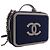 Vanity Pochette de toilette Chanel Blue Medium Tricolor Jersey CC Filigree Bleu Bleu Marine - vue 2
