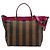 Borsa Fendi in tela Pequin marrone grande