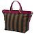 Borsa Fendi in tela Pequin marrone grande - vista 2