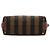 Borsa Fendi in tela Pequin marrone grande - vista 3
