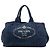 Borsa Prada Blue Large Denim Canapa Logo