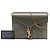 Borsa Saint Laurent Cassandra con chiusura monogramma in scamosciato marrone e pelle di vitello Cachi - vista 8